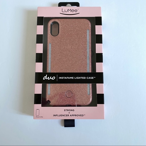 LuMee Accessories - Rose Gold Glitter Lumee Duo Instafame Lighted Case